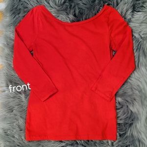 J. Crew Red Boatneck Top